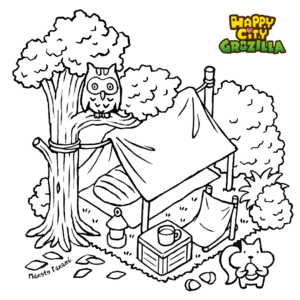 coloriage camping